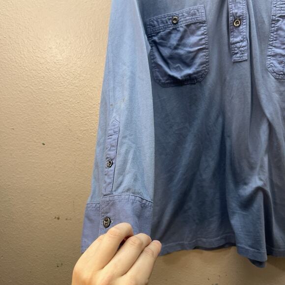 AllSaints Spitalfields Jacks Place Utility Polo Shirt Size S Pockets Henley - Picture 6 of 9